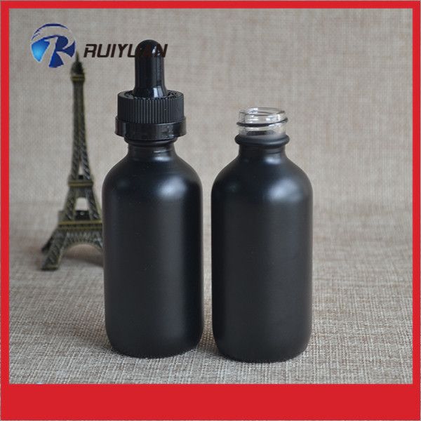 

wholesales 60ml black glass dropper bottle for ejuice ,eliquid perfume 60 ml