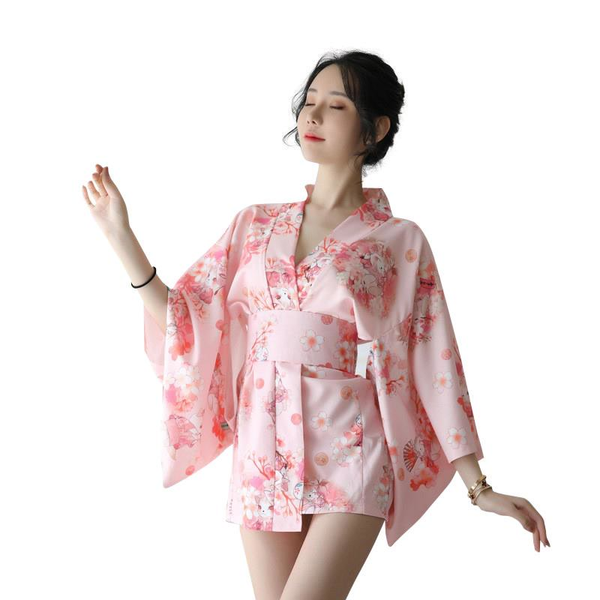 

anime cosplay costumes women sakura style printed kimono lingerie lingerie babydoll dress erotic smooth bathing kimono robe, Black;white