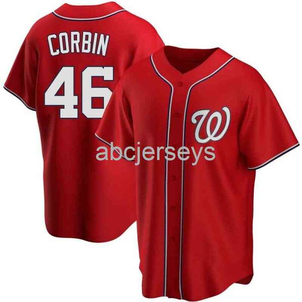 

patrick corbin red ver2 baseball jersey xs-6xl, Black