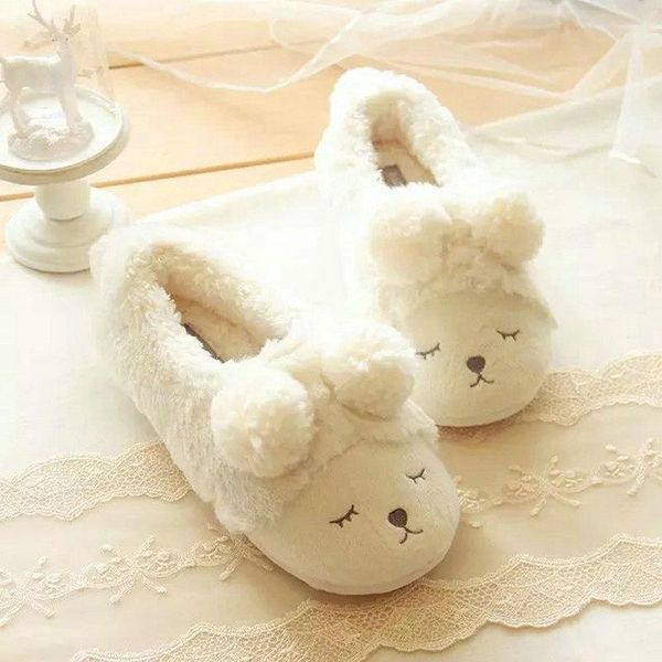 

drop winter warm loving plush slipper solid indoor at home shoes for women bedroom slippers, Black