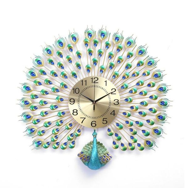 

wall clocks the most rich peacock clock creative iron fashion living room