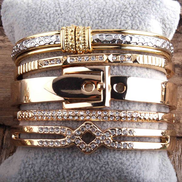 

rh fashion metal bracelet set 5pc bangle bracelets sets for women jewelry, Golden;silver