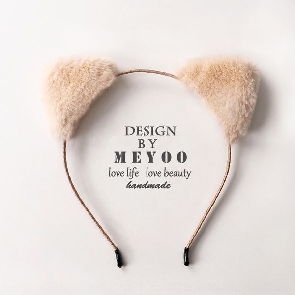 

wjy korean version net red heads wash face head tu bandsuper fairy rabbit cat ear hair band cutewearing plush three-dimensional, Silver