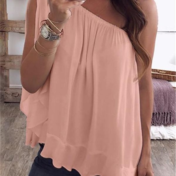 

women's t-shirt women summer tshirts solid color off shoulder ladies casual plus size womens clothing candy loose e54t, White