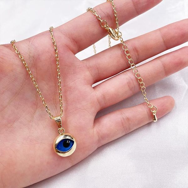 

chokers the eye of evil necklace for women beads pendant choker necklaces collar chain vintage jewelry gift bijoux, Golden;silver