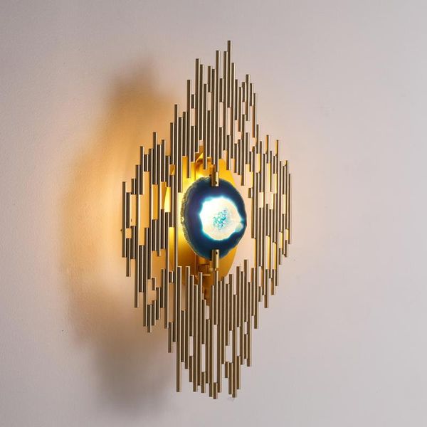 

wall lamp luxurious natural agate northern europe originality arts designer fund model house bedroom a living room