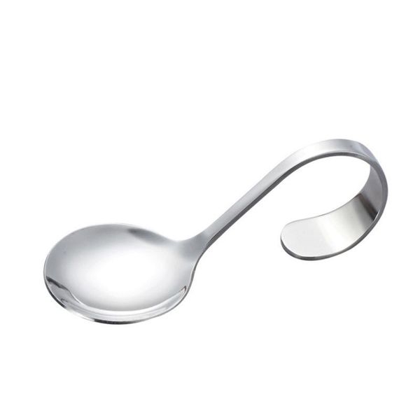 

spoons 1pc hanging cup spoon multifunction stainless steel curved handle shrimp slip tool for home kitchen tableware accessories