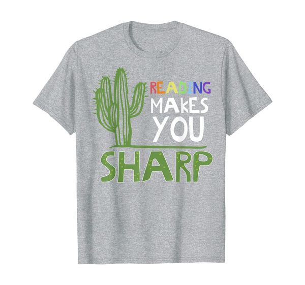 

cute reading design sharp cactus teacher gift idea t-shirt, White;black