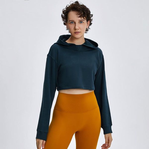 

yoga outfits adore cotton workout running crop hooded sweatshirts women windproof sport fitness athletic hoodies sweater, White;red