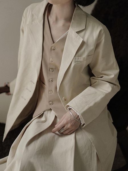 

women's suits & blazers 2021 winterjapanese style blazer college silhouette loose women mori girl trench, White;black