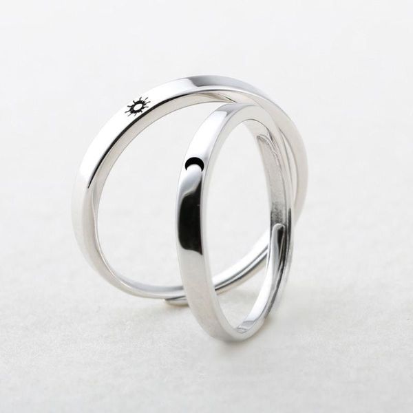 

2pcs sun and moon lover couple rings set promise wedding bands for him her napkin