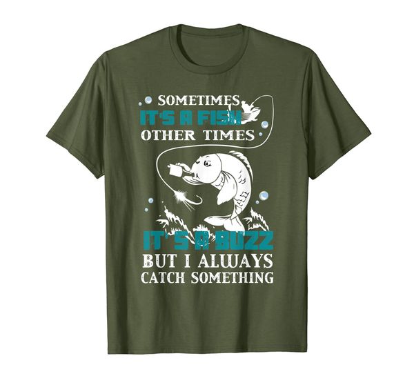 

sometimes it's a fish other times it's a buzz shirt fishing, White;black