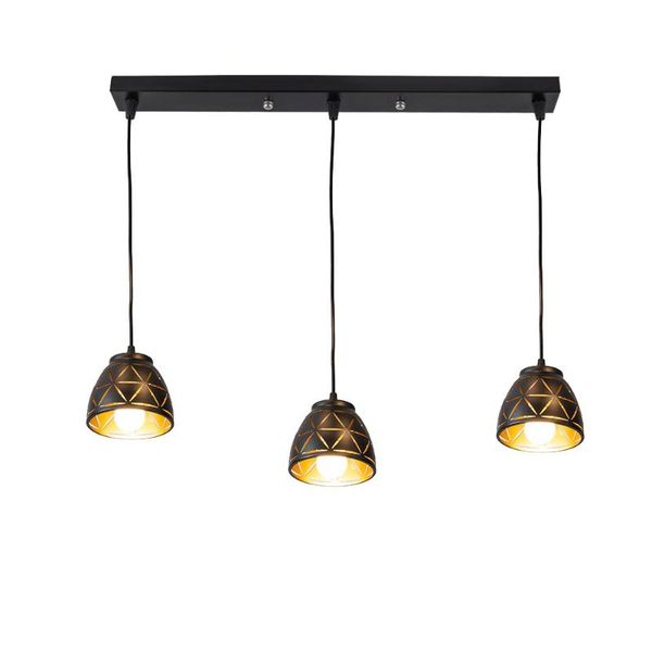 Cabeças de alojamento preto LEITO DE TECTO LED REDINE 3PCS Lâmpada de lâmpada Iluminação pendurada para luminárias de luminárias de sala de estar Luzes