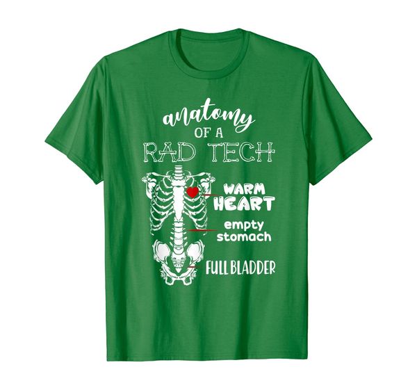 

antomy of a rad tech warm heart radiology funny gifts t-shirt, White;black