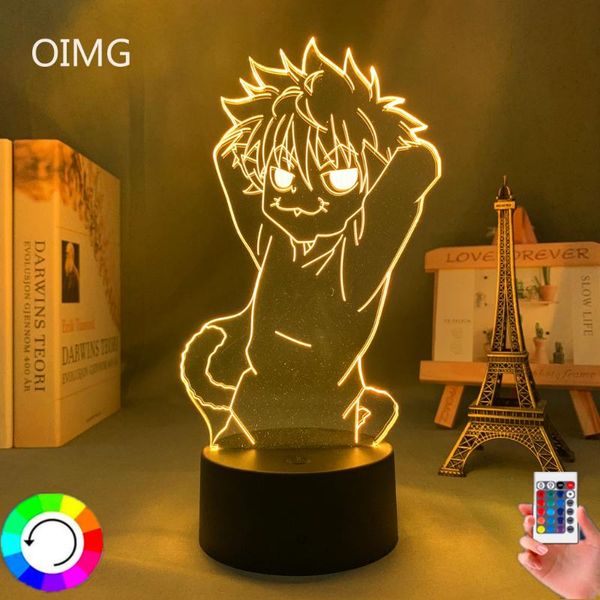 

night lights acrylic 3d lamp anime x killua for bedroom decor nightlight birthday gift led light manga hxh cat