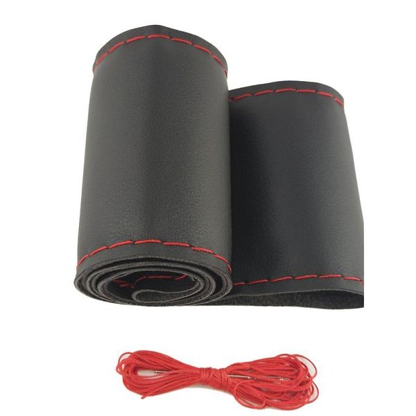 

car interior steering covers with needle and thread accessories 36cm/40cm diy wheel soft leather braid