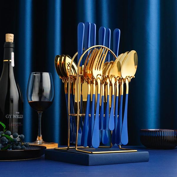 

24-piece cutlery set with stand stainless steel can accommodate 6 people including knife/fork/spoon dinnerware sets