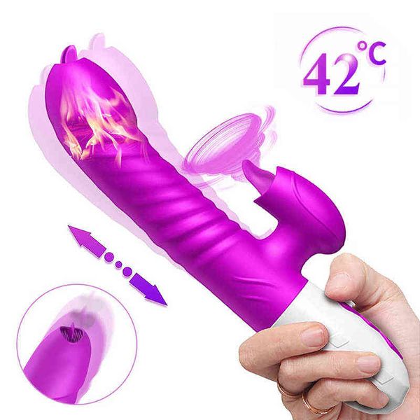 NXY Vibratoren Zunge lecken Vagina Klitoris Produkte Klitoris G-Punkt Muschi Dildo Kaninchen Vibrator Sexspielzeug für Frauen Massagegerät 0106