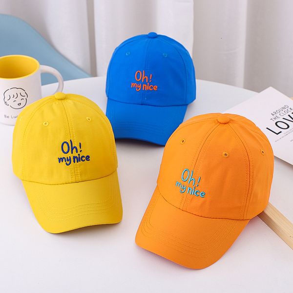 

2021 new baby hat embroidered children's men's and women's caps 1-3 years old oh my nice baseball cap, Blue;gray