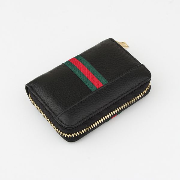 

card bag with ribbon wallet women's clip small zero leather hand purse, Red;blue