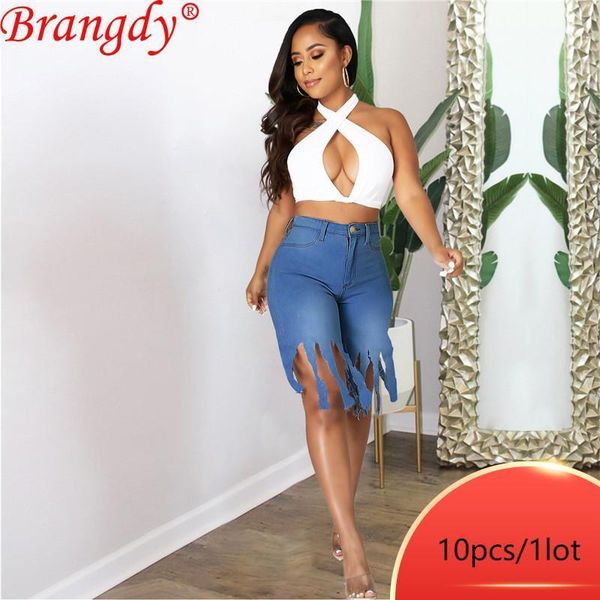 

women's shorts wholesale items bulk lots denim women fashion tassel knee length one piece short pant b7293, White;black