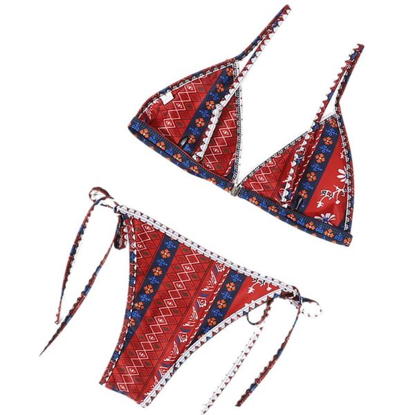 

women's swimwear bikinis set summer flower print beach wear swimsuit swim bathing string bandage padded ladies 2021, White;black