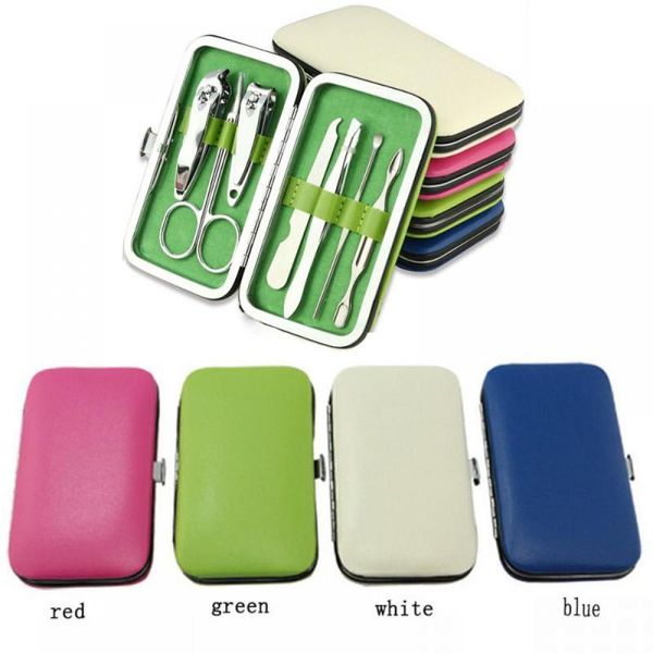 

nail art kits nice 7pcs manicure set care clippers scissors travel grooming case