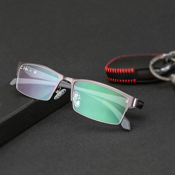 

anti-blue light myopia glasses male half frame pure titanium eyeglass business black -1.0 -4.0 fashion sunglasses frames