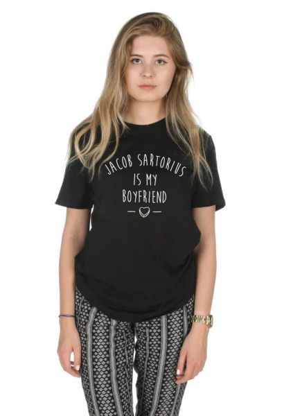 

jacob sartorius is my boyfriend t-shirt fashion slogan tumblr fangirl, White;black