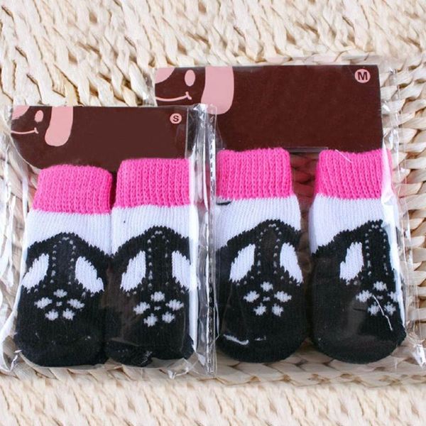 

2pairs warm protective puppy anti slip lovely knit weave skid bottom soft cute dog pet sock apparel