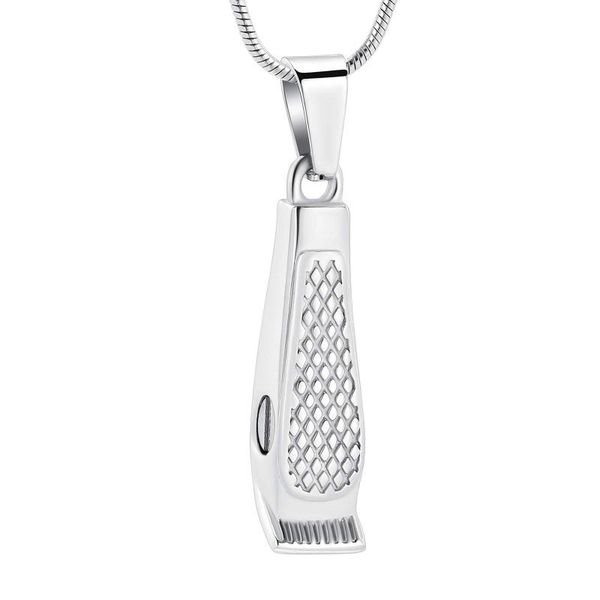 

chains hair clipper shaped cremation jewelry for ashes memorial urn pendant holder keepsake necklaces, Silver