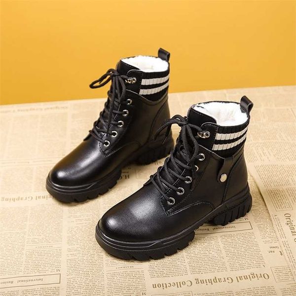

women shoes winter fashion all-match snow boots plus velvet padded woman to keep warm light comfortable martin 211103, Black