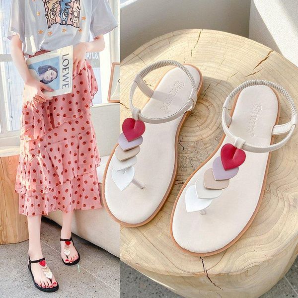 

sandals 2021 summer style all-match student fairy gentle matching skirt clip toe soft bottom roman female flat, Black