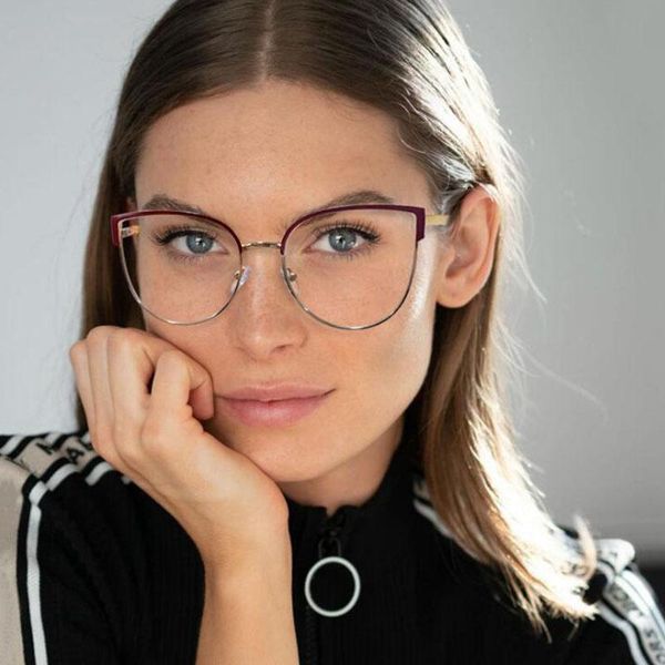 

fashion sunglasses frames 2021 transparent computer glasses frame optical spectacle overszied eyeglasses red rim luxury women blue light blo, Black