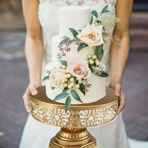 

1pc retro wedding cake stand round metal event party display pedestal plate decor tools other bakeware