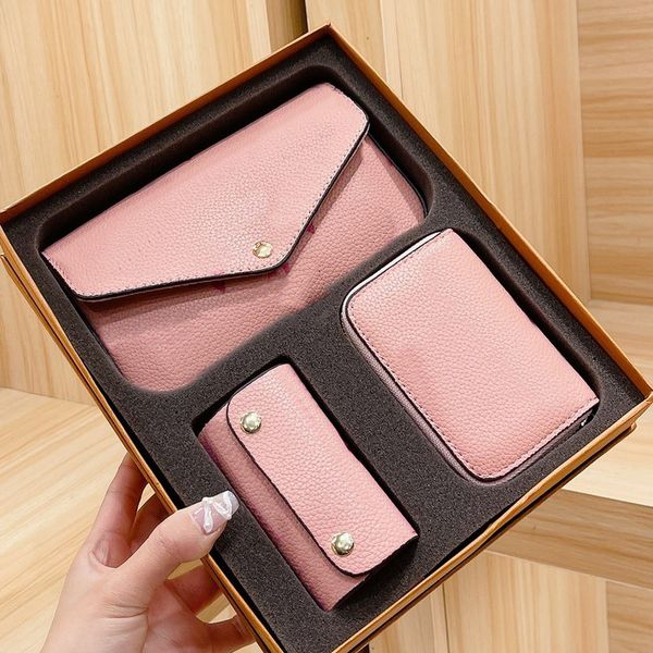 

crossbody envelopes bag women chain flip messenger handbag quality coin card wallet candy three piece set