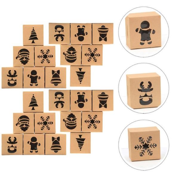 

gift wrap 24pcs biscuit boxes christmas storage cake packing (assorted color)