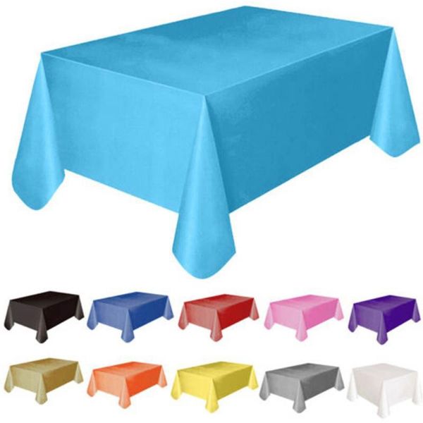 

disposable table covers plastic solid color tablecloth 54 x 72 inch rectangular dining cover suitable for wedding banquet