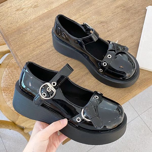 

dress shoes chunky heels platform mary jane women round toe high pumps loli sweet lolita 2021, Black