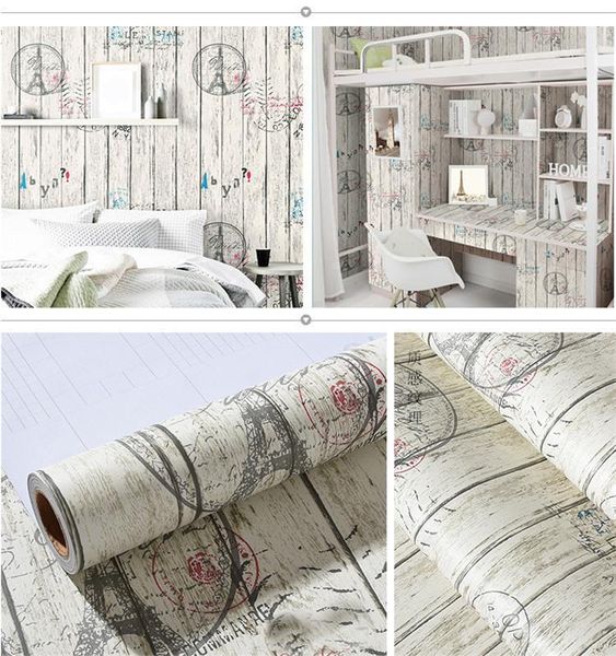 

waterproof retro grain wallpaper decorative self adhesive oil-proof for furniture renovation kitchen doors cabinet stickers wallpapers