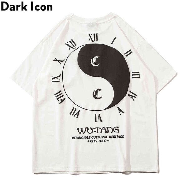 

tai ji t-shirt men women summer oversized streetwear men's tshirts cotton tee male 210603, White;black
