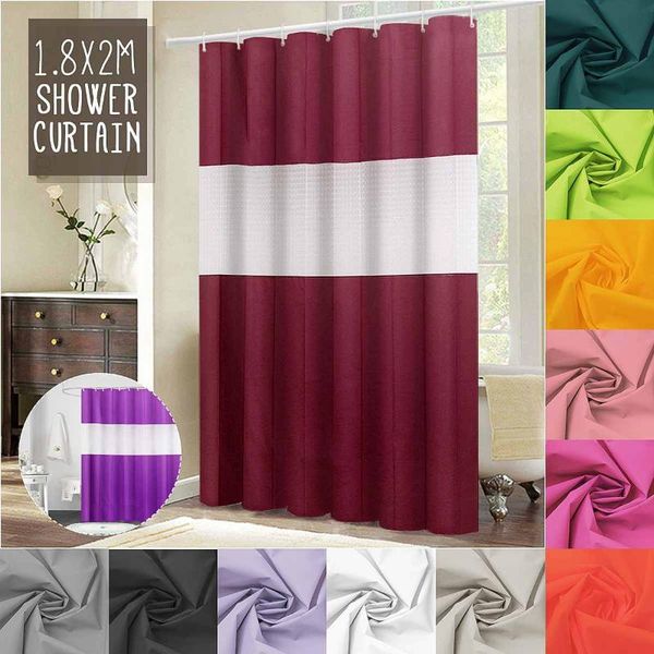 

waterproof bathroom set shower curtain mats bath lid decor toilet partition 180x200cm with 12 hooks curtains