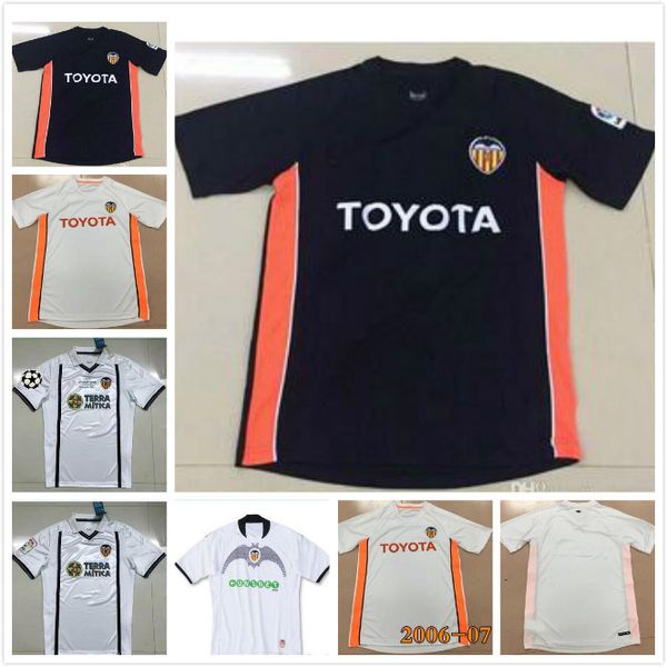 

retro valencia soccer jersey david villa angulo aimar djukic mendieta m.gÃ³mez football calcio gameiro parejo gaya guedes ferran c.soler, Black;yellow