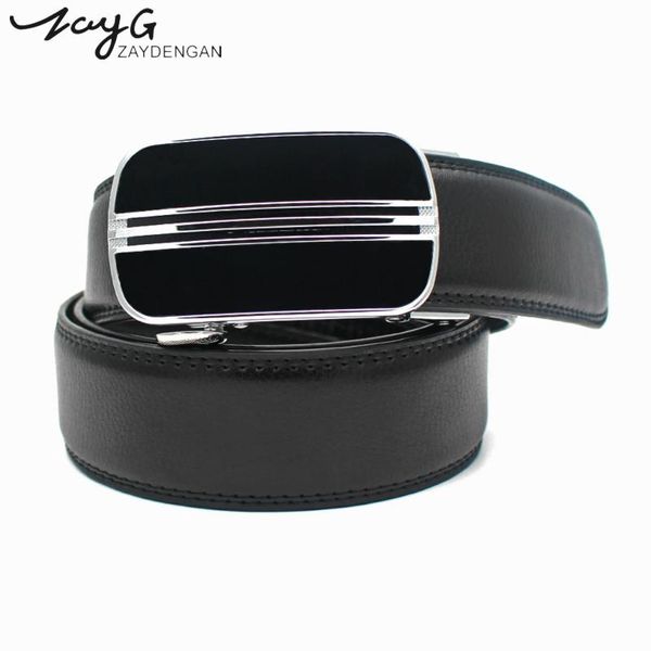 

men belt metal alloy automatic buckle fashion commerce luxury classic black jeans belts, Black;brown