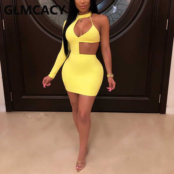 

women of shoulder halter bodycon dress solid mini dresses 210702, Black;gray