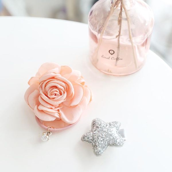 

hair accessories boutique 10sets fashion floral ponytail holder elastic bands glitter star hairpins barrettes princess girls headwear, Slivery;white