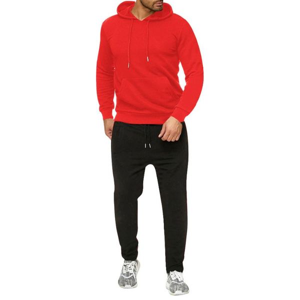 

men's tracksuits zogaa 2021 sports two-piece thicken hooded men casual sweatshirt jogging pants suit sportswear sets, Gray