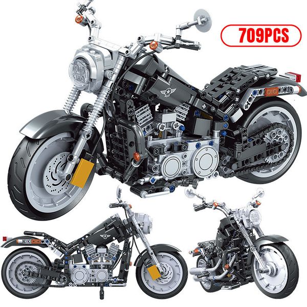 

city creator motorcycle moc model building blocks technic racing car motorbike vehicle supercar bricks gifts toys for children 1008