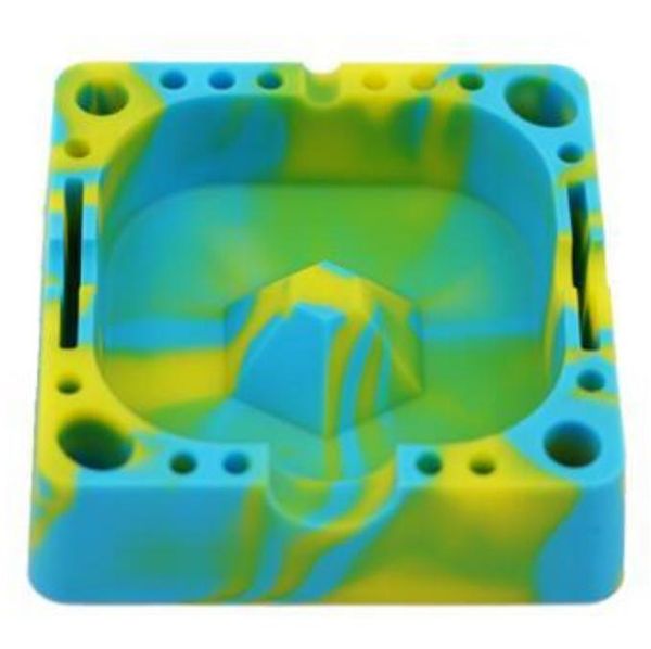 2022 NUOVA vendita colorato 100% commestibile di forma quadrata posacenere in silicone posacenere portatile regalo promozionale ad alta temperatura