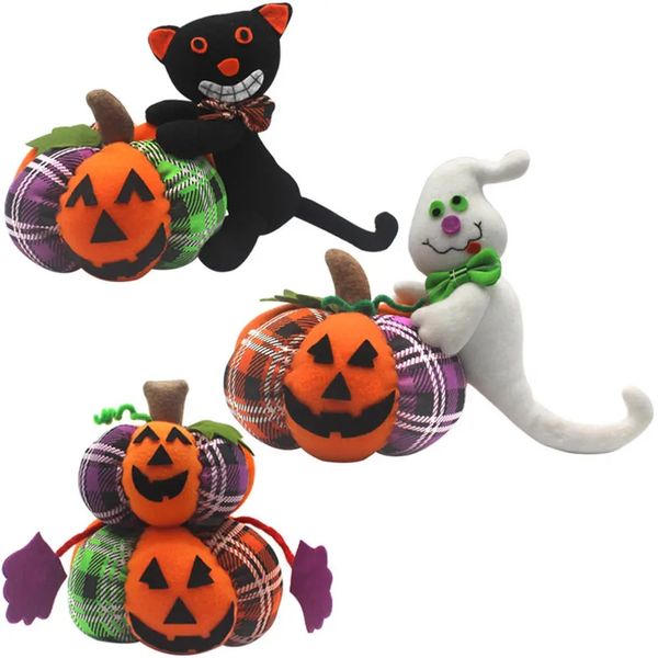 Peluche di Halloween Peluche Peluche 30cm Doll Pumpkin Ghost Black Cat Cartoon Bambola del partito